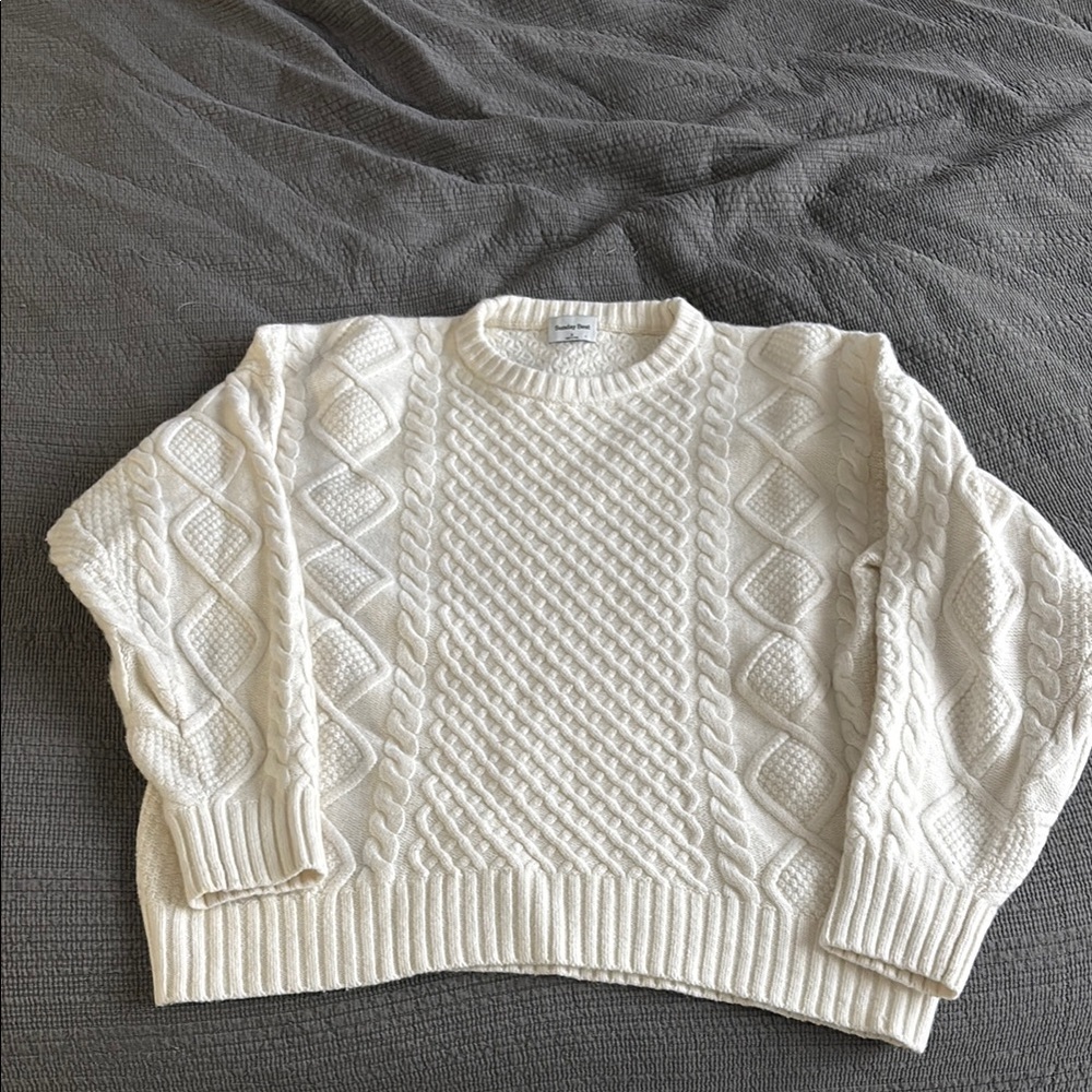 Aritzia Peggy Cable Knit Sweater - Cream